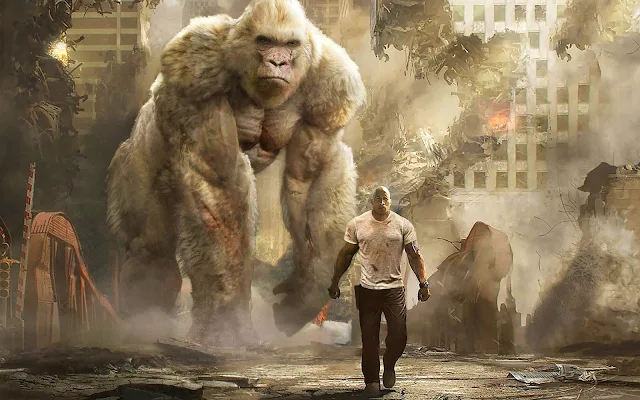 Dwayne Johnson Rampage movie wallpaper. 