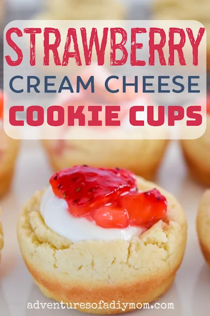 strawberry cream cheese cookie cups