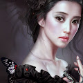 Asian Girl Thinking Black Wallpaper