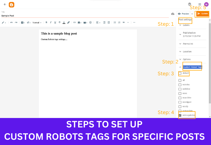 Steps to setup headers tags to blog posts