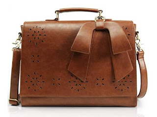 Lifewit Women Laptop Messenger Bag 14 inch Vintage PU Leather Briefcase Hollow Crossbody Satchel Shoulder Purse