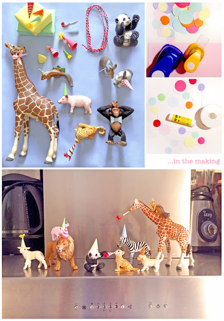 "party animals" theme, colourful party decoration, 1st birthday party, animal theme kids party, making of