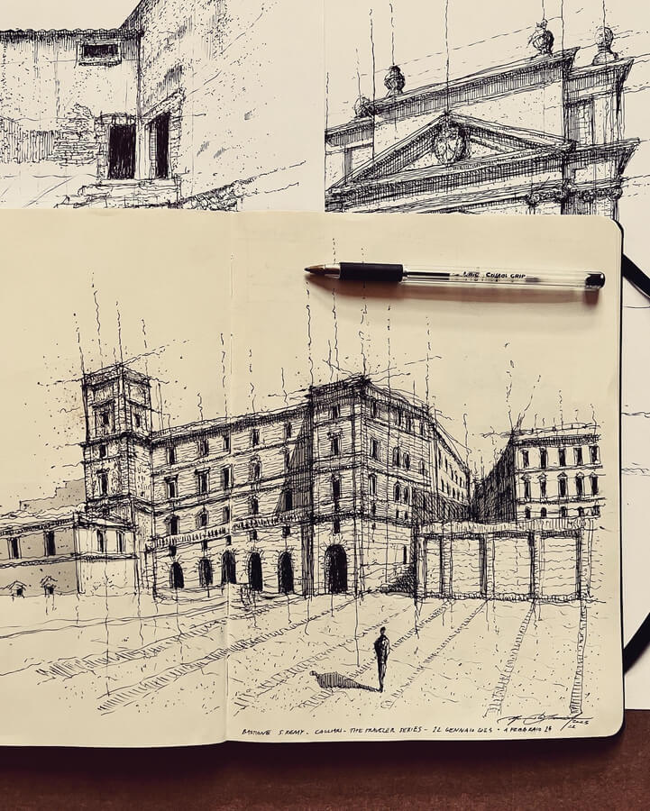 08-Building-view-Italy-Architecture-Sketches-Giancarlo-Sanna-www-designstack-co