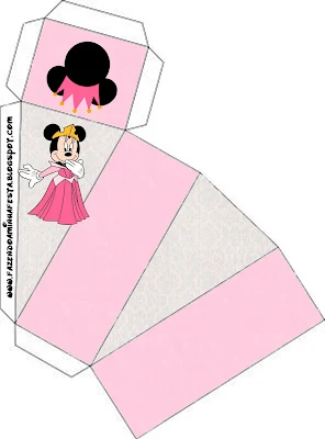 Cajita de Minnie Princesa para tarta de cajitas.