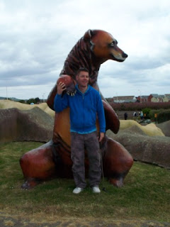 Richard and a BIG Bear at the Fort Fun Adventure Golf Course in Eastbourne