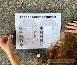 Ten Commandments Cut-and-Paste Matching Sheet | scriptureand.blogspot.com