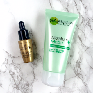 The Bodyshop Oils of Life and Garnier Moisture + Matte Moisturiser