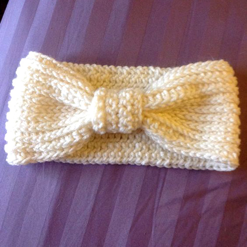 Ribbed Bow Ear Warmer - Free Pattern 