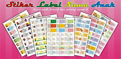 Digital Printing Stiker  label Nama  Anak 