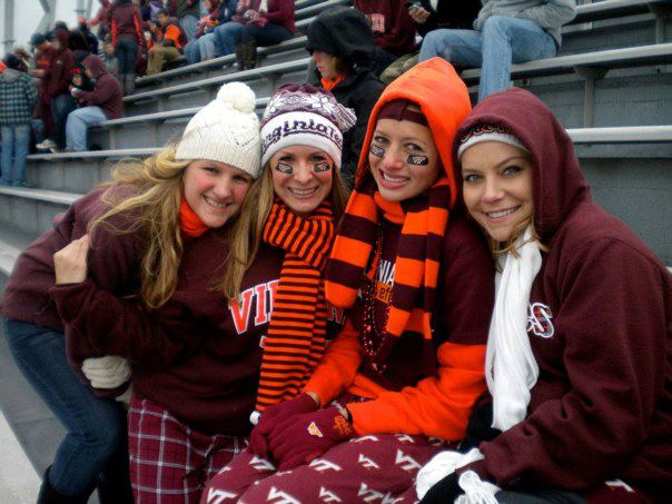 Me Brittany Rebecca And Andrea At A Hokie Football Game