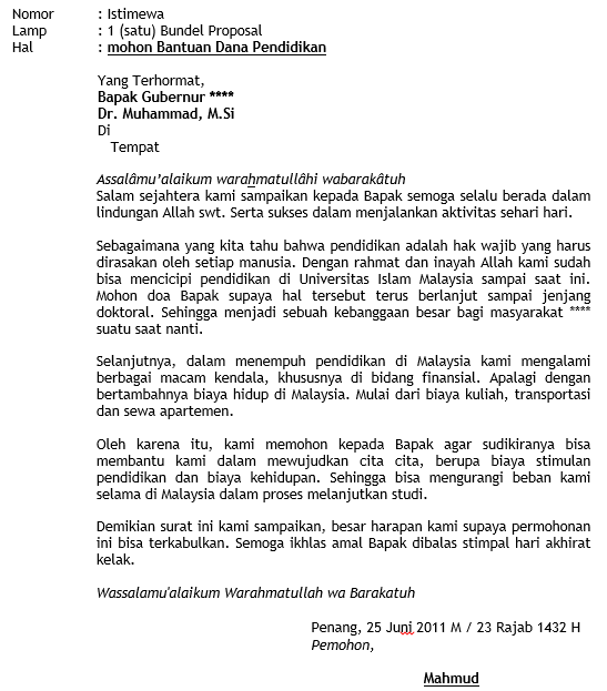 Contoh Surat Permohonan Beasiswa  Ray Staycool