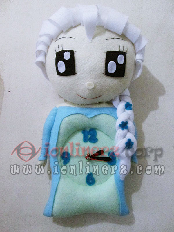 Jam Dinding Flanel Karakter Kartun Boneka Elsa Frozen