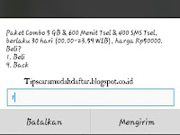 Cara Membuat Paket Internet 5GB + 600 Menit Nelpon + 400 SMS Sebulan Harga 50.000