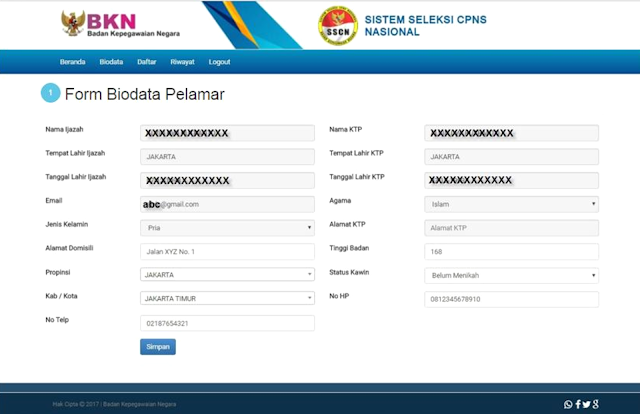  Badan Kepegawaian Negara selaku Panselnas penerimaan CPNS  Tutorial Pendaftaran CPNS 2018 Melalui Portal SSCN