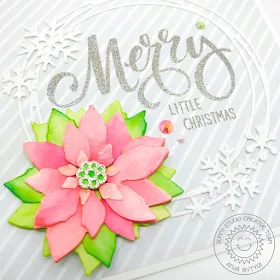 Sunny Studio Stamps: Layered Poinsettias Dies Circle Snowflake Frame Dies Season's Greetings Merry Christmas Card by Anja Bytyqi
