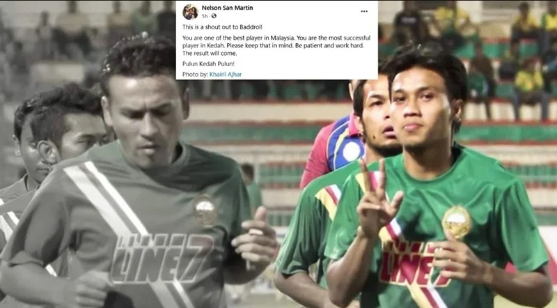 Gambar NELSON (kiri) dan Baddrol ketika sama-sama berganding untuk membantu Kedah meraih kejayaan ‘double treble’. FOTO Ihsan Nelson Sam Martin