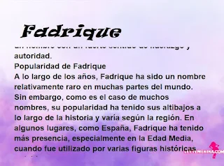 significado del nombre Fadrique