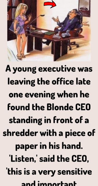 A young executive was leaving the office late