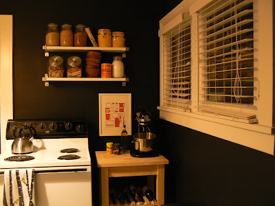 mylittlehousedesign.com kitchen with painted black walls