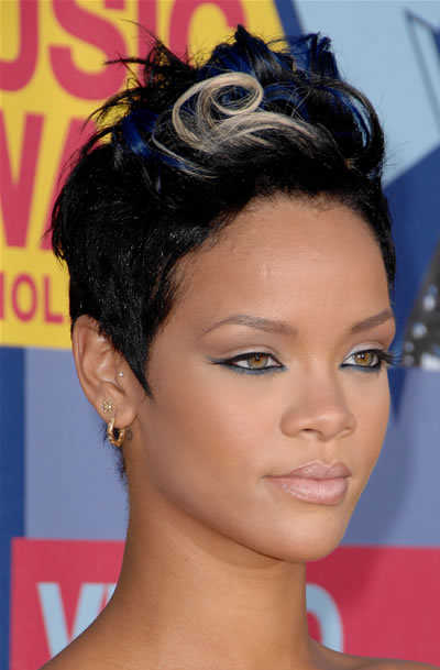 rihanna short hair. rihanna short hair back.