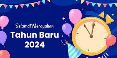 template spanduk  tahun baru 2024 download