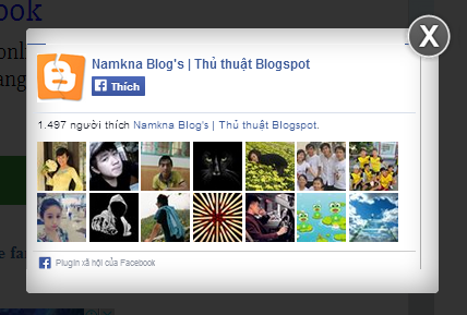 [Tips] - Khung hộp/box like fanpge trôi nổi dạng Lightbox cho Blogspot Blogger