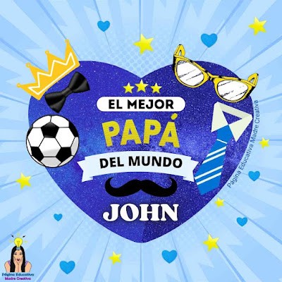 Solapín Nombre John por el Día del Padre para imprimir gratis