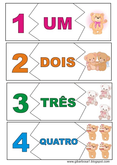 Flash Cards - Quebra cabeça numérico