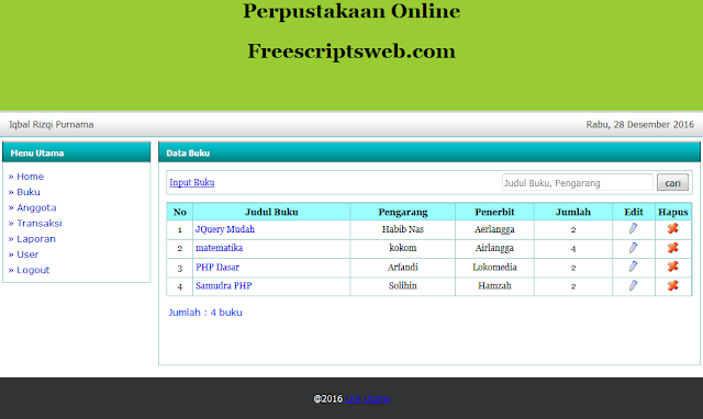 Script Web Perpustakaan 