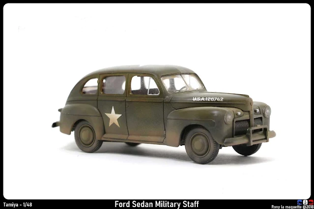 Maquette de la Ford Sedan U.S Army Military Staff de Tamiya au 1/48.