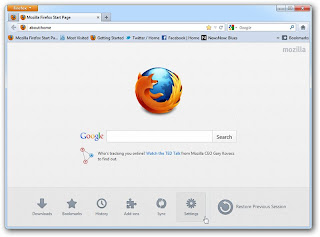 Interfaz Mozilla Firefox 16