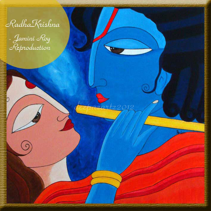 Jamini Roy Folk Style Painting (Three Pujarinis) | Prinseps