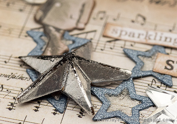 Layers of ink - Sparkling Silver Star Christmas Ornament by Anna-Karin Evaldsson with Tim Holtz Christmas idea-ology.