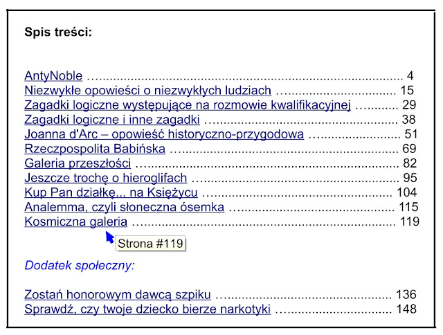 Spis treści interaktywny w e-booku