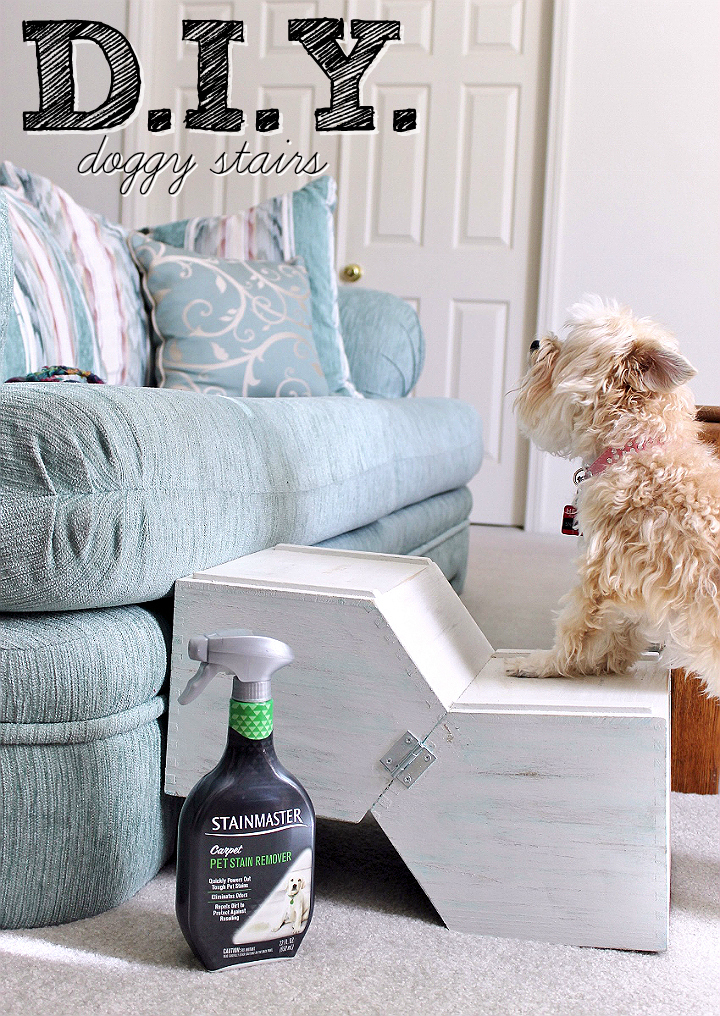 DIY Doggy Stairs- No woodworking skills required! Grab your supplies at Target! #NewPetNoStains AD