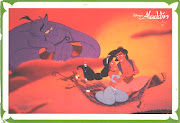Disney's Aladdin with Aladdin, Genie, Princess Jasmine, and Abu the monkey