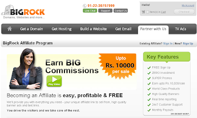 Image result for BIGROCK AFFILIATE ACCOUNT SIGN UP PAGE