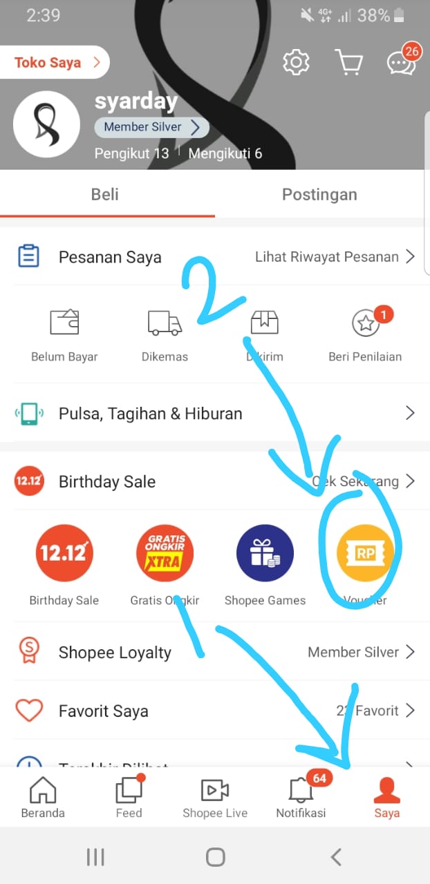 cek promo voucher di Shopee