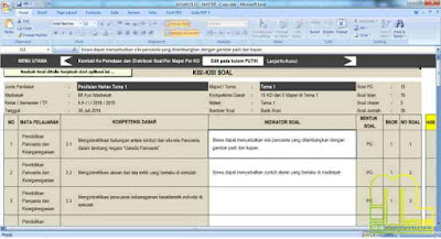 kisi Soal dan Analisis Penilaian yakni aplikasi berbasis excel untuk pembuatan kisi Download Aksan 15.12 Aplikasi Kisi-Kisi Soal dan Analisis Penilaian K13