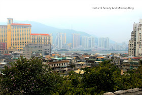 A beautiful cityscape view of Macau region and the casino from the top of Monte Fortress. A heritage site of Macau, China