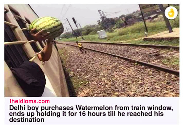 Watermelon Train Window Funny Scene Delhi India Coconut