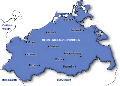 Mapa de Mecklemburgo-Pomerania Occidental