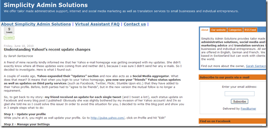 Simplicity Admin Solutions Blog Screenshot