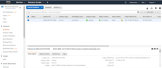 EC2 instance page