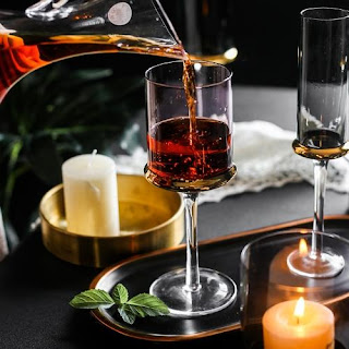 Red wine glasses