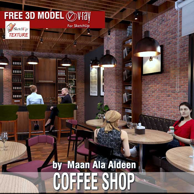  together with thus all are able to opened upwards it together with is consummate alongside all  Free SketchUp 3d model Coffee store inward Azaga Hotel
