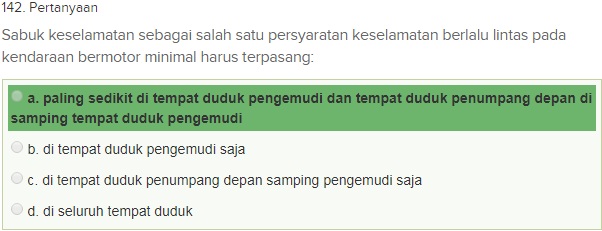 Contoh Soal Ujian teori SIM A dgn Kunci Jawaban Oktober 2018