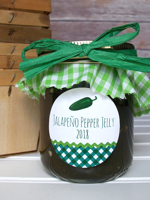 Gingham Jalapeño Pepper Canning Jar Labels