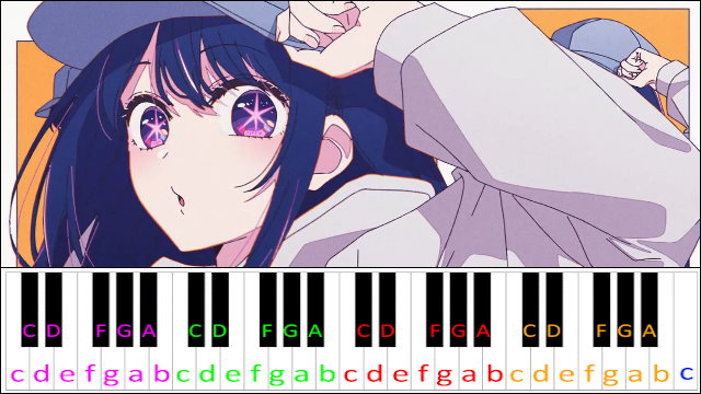 Idol by YOASOBI (Oshi no Ko - OP) Easy Version Piano / Keyboard Easy Letter Notes for Beginners