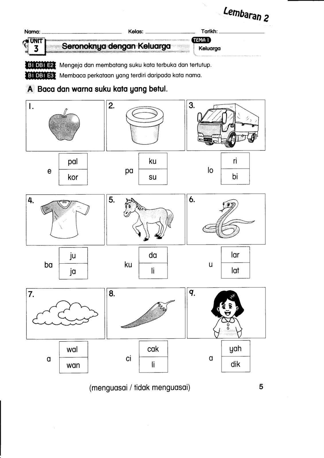 BAHASA MELAYU TAHUN 1: Latihan